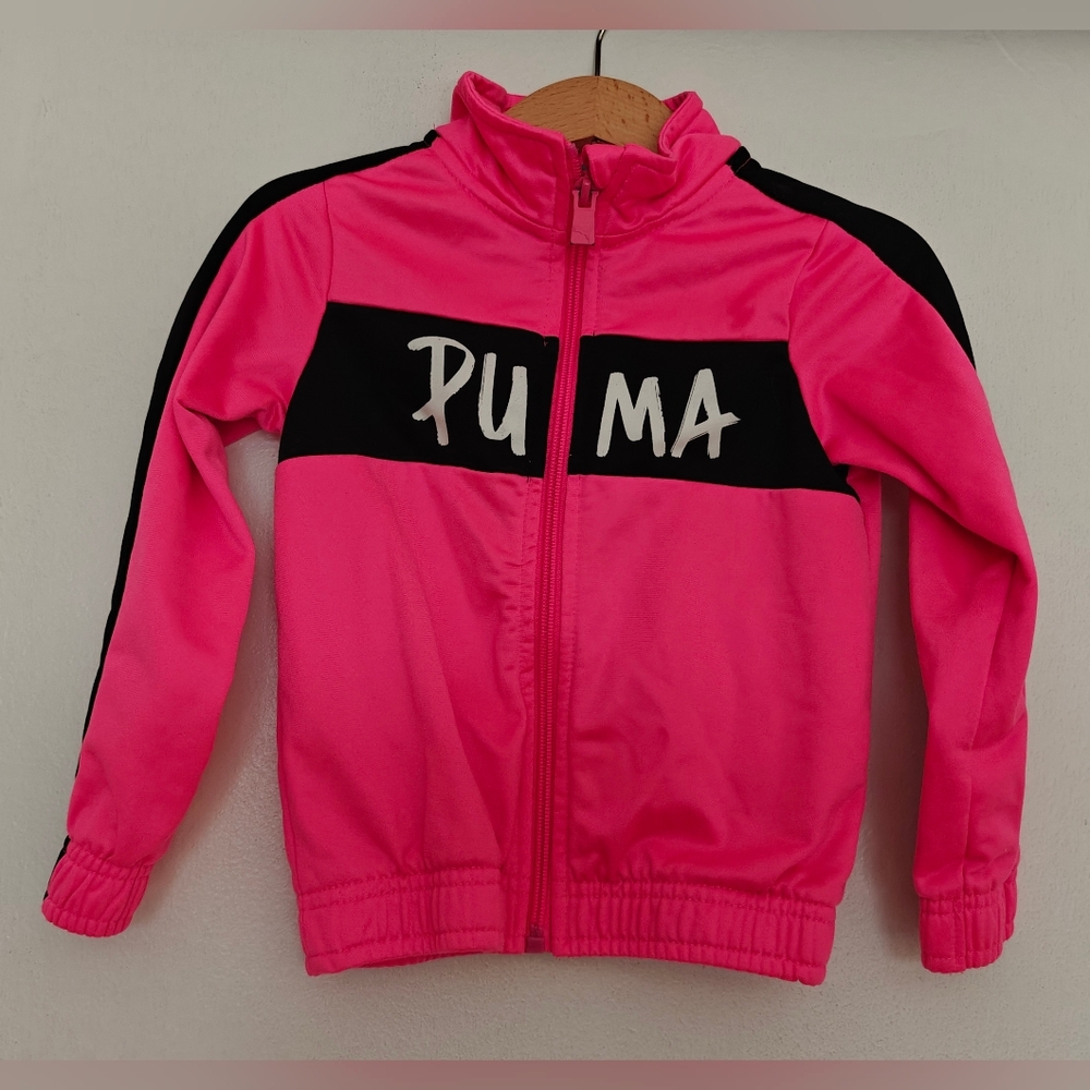 Puma Girls Pink Jacket Toddler Size 3T Activewear Colorful EUC